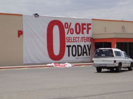 Funny Sign  on Funny Sign 0 Percent Off